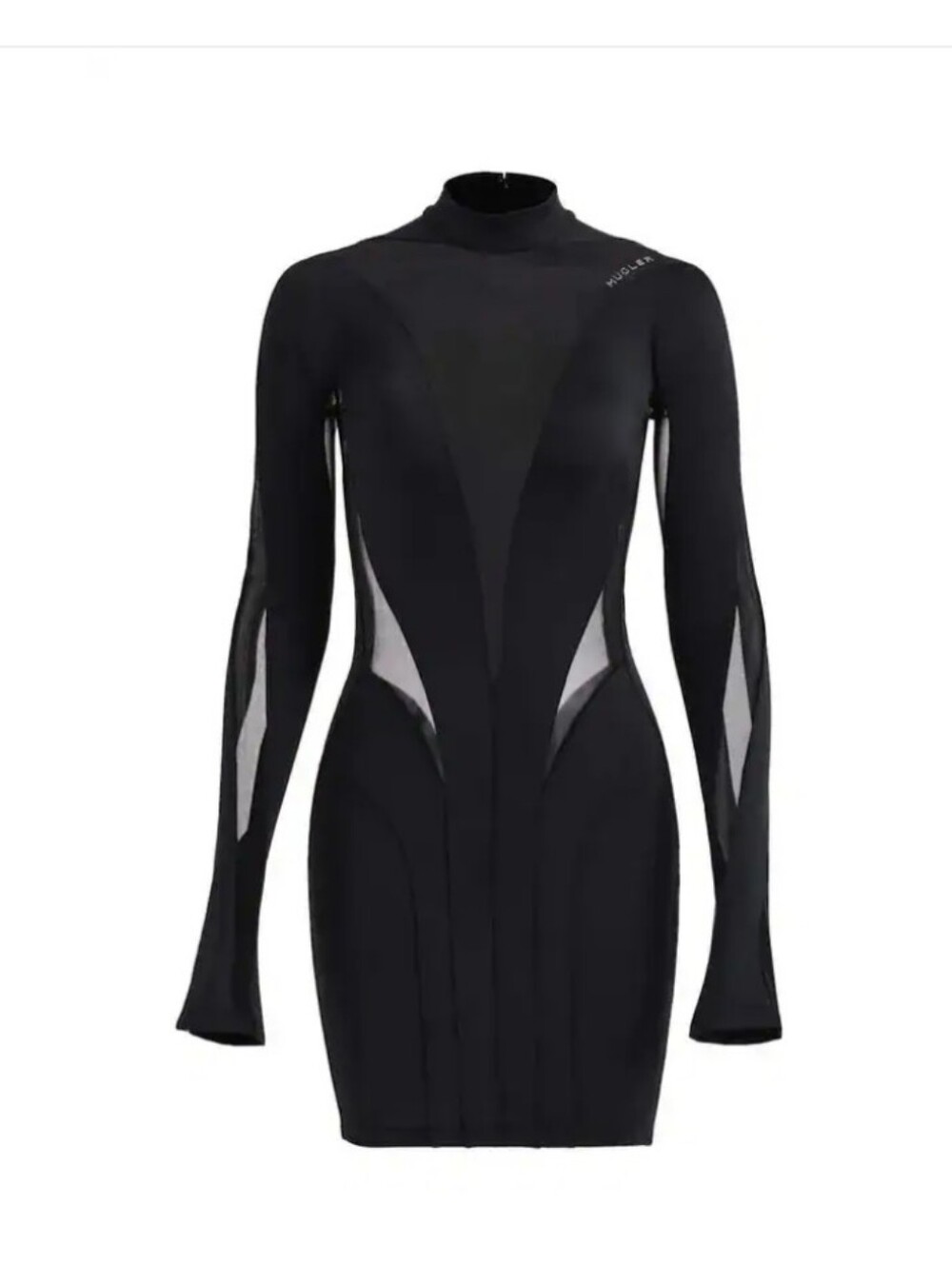 Mugler × H&M Nwt Mesh-Panel Mini Dress Size Medium